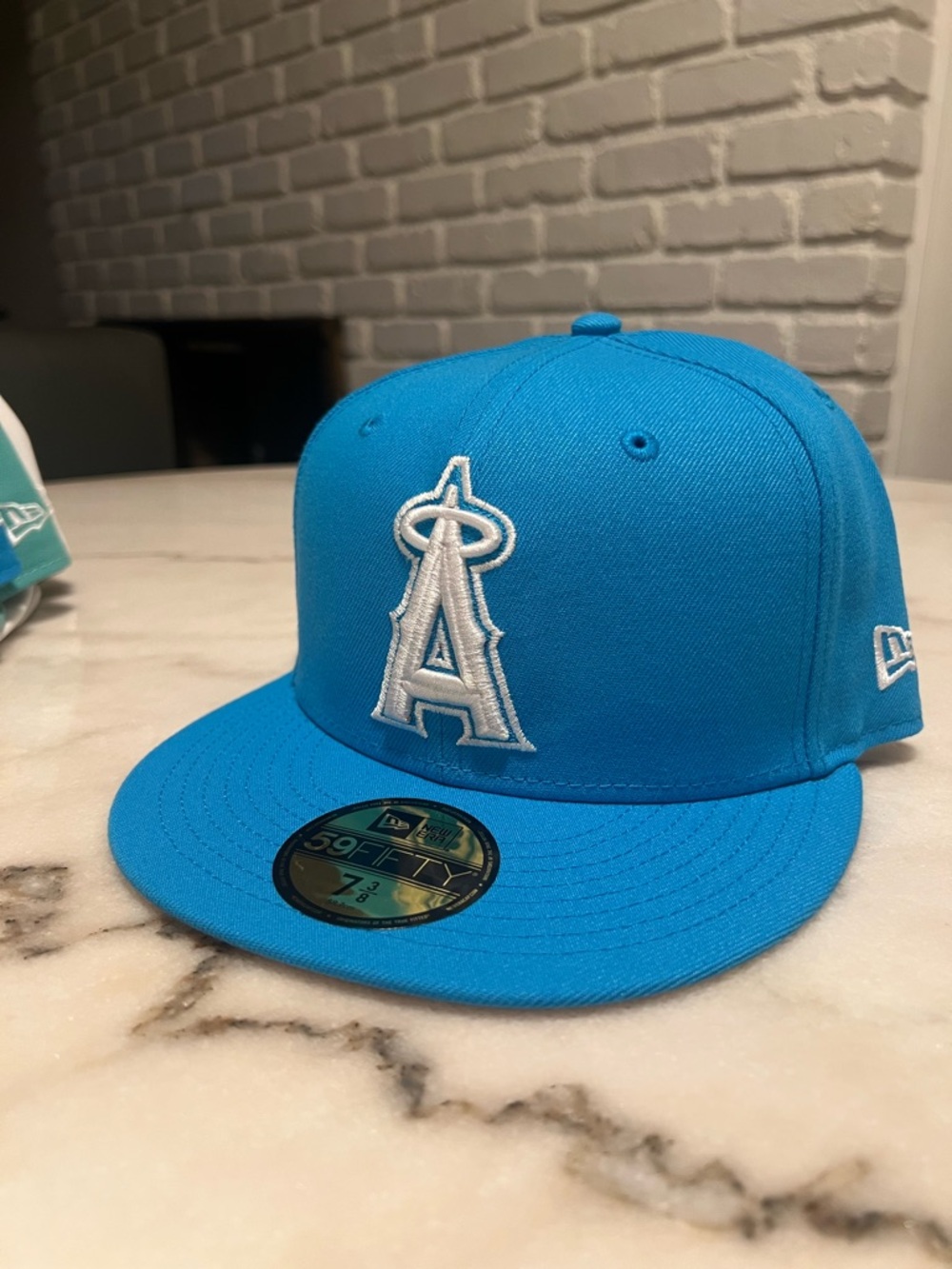 New Era Los Angeles Angels Teal Blue Fitted Hat with White Logo